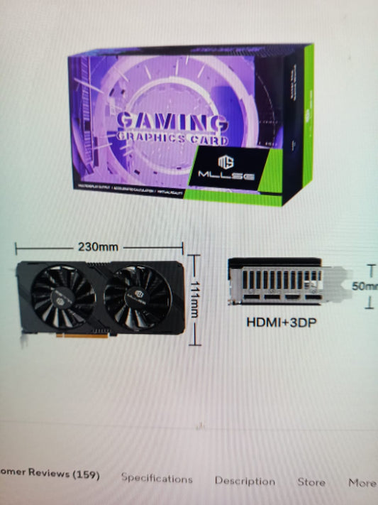 MLLSE AMD RX 5700 XT 8GB Graphics Card GDDR6 256Bit PCI-E 4.0×16 6+8Pin Radeon GPU Rx 5700XT Gaming Video Card Placa De Video